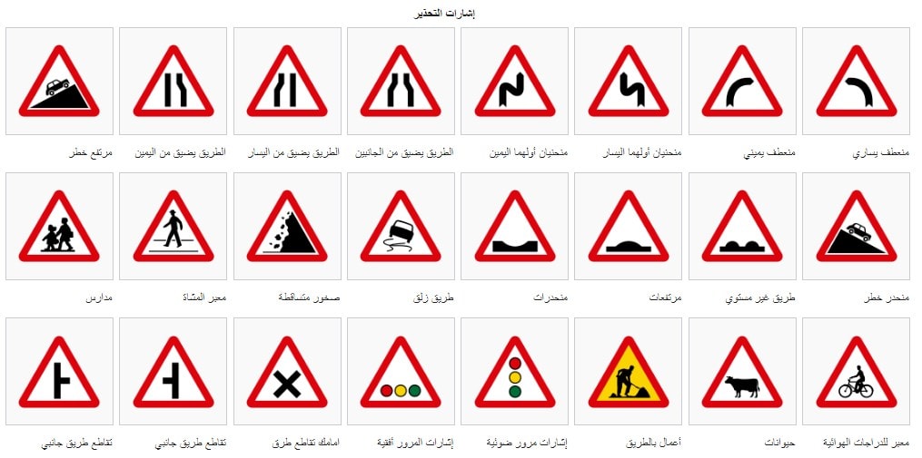 اختبار اشارات المرور السعودية 2021- 1442 تطبيق الإشارات 