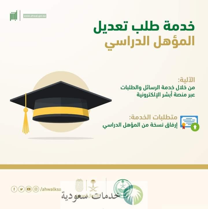 طريقة تعديل المؤهل الدراسي عبر أبشر 2 طريقة تعديل المؤهل الدراسي عبر أبشر