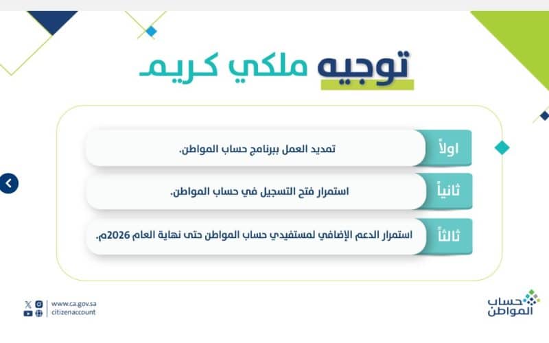 البوابة الإلكترونية: صرف حساب المواطن الدفعة 101 يوم 9 أبريل